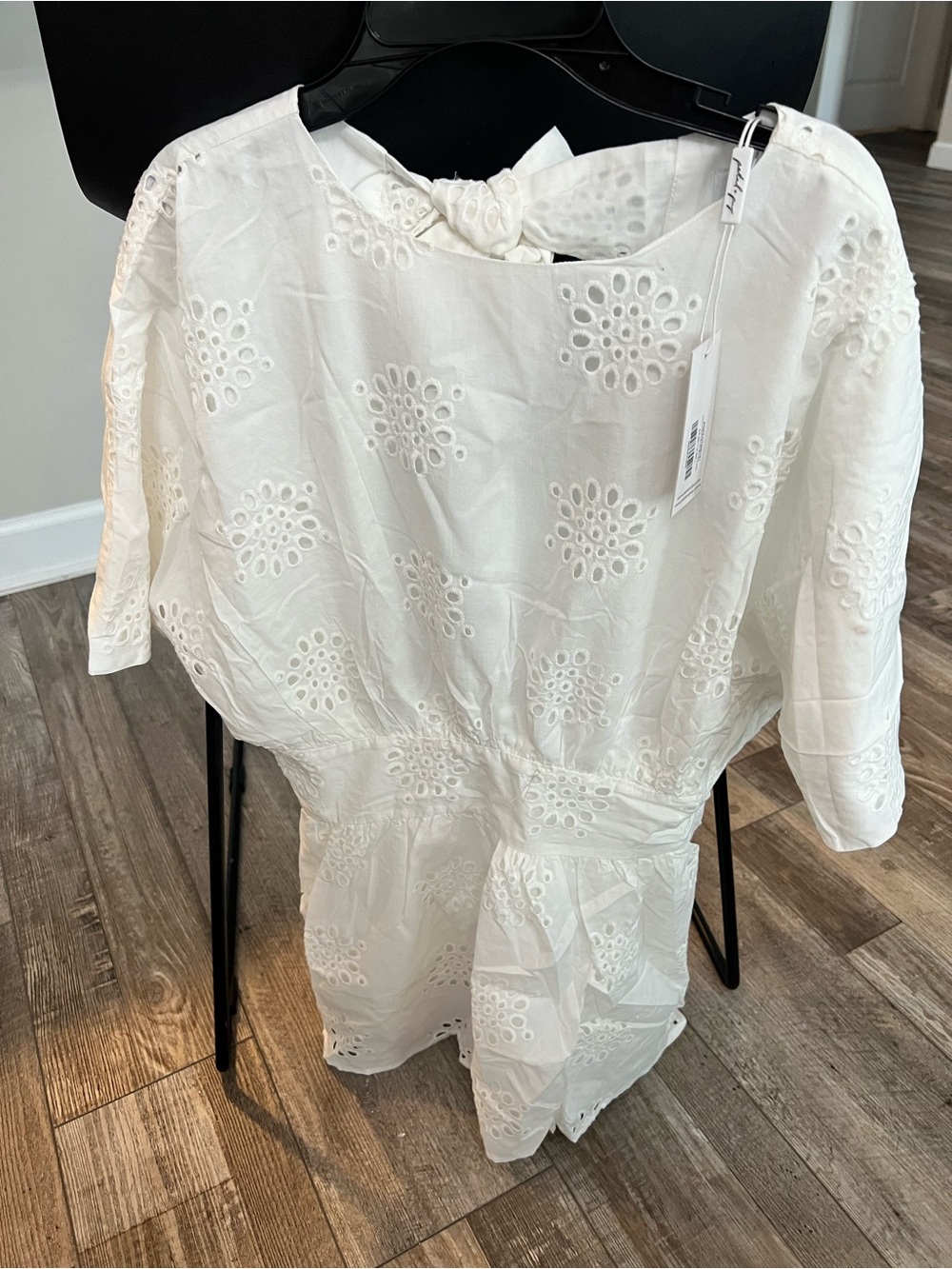 Petal & Pup White Eyelet Tie-Back Tunic